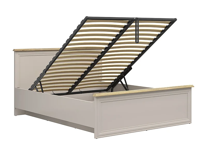 Lit coffre 160x200 sommier inclus Perle Cachemire