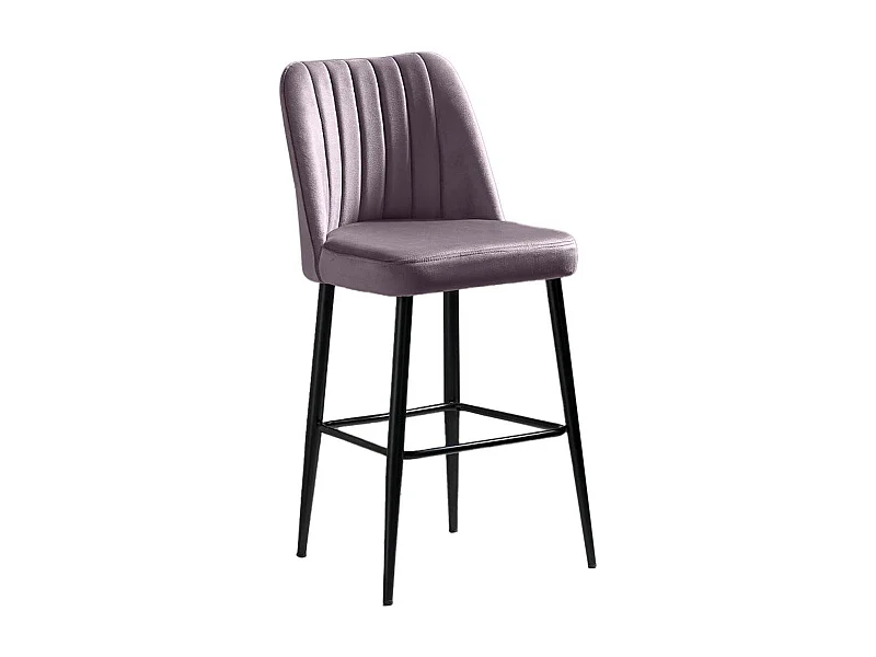 Tabouret de bar confort en velours lilas (lot de 2) ROSARIO