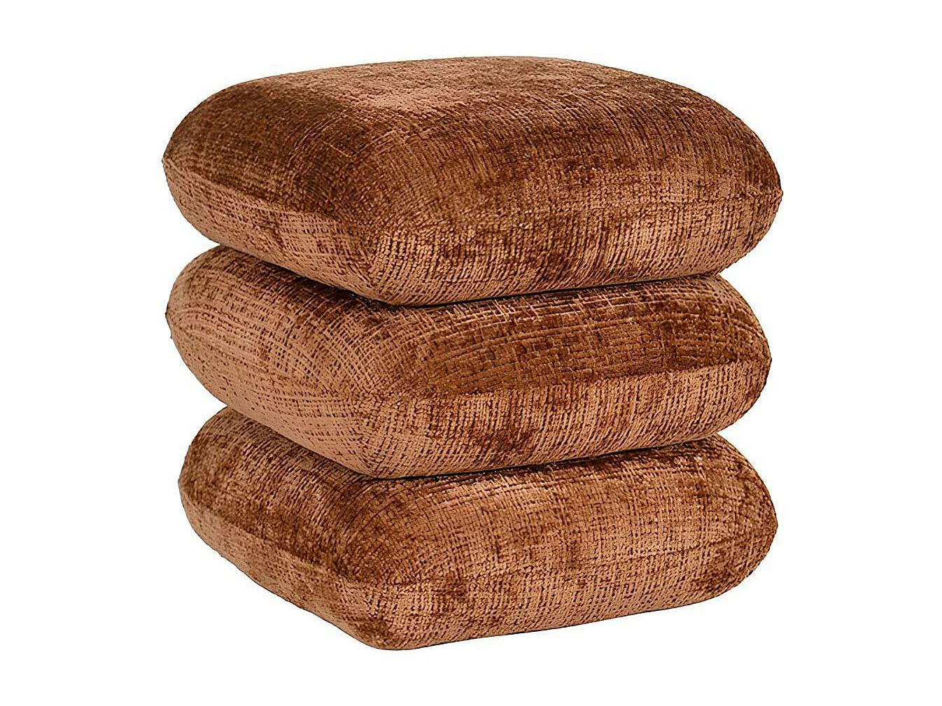 Pouf pivotant terracotta effet coussins empilés IENA