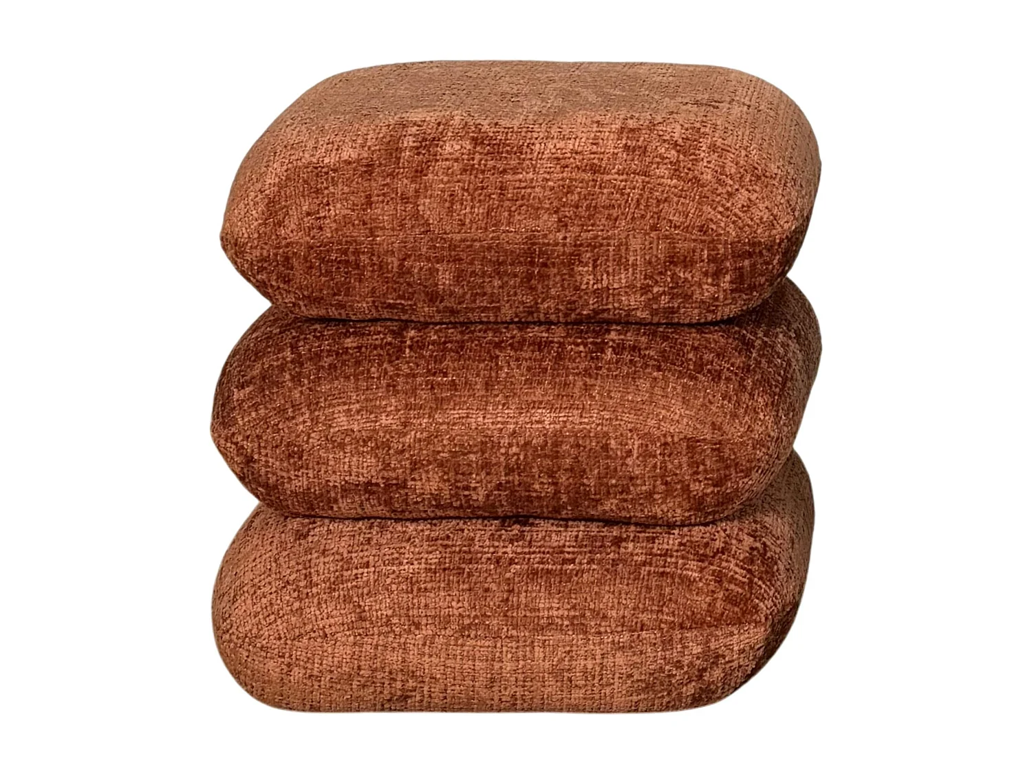 Pouf pivotant terracotta effet coussins empilés IENA