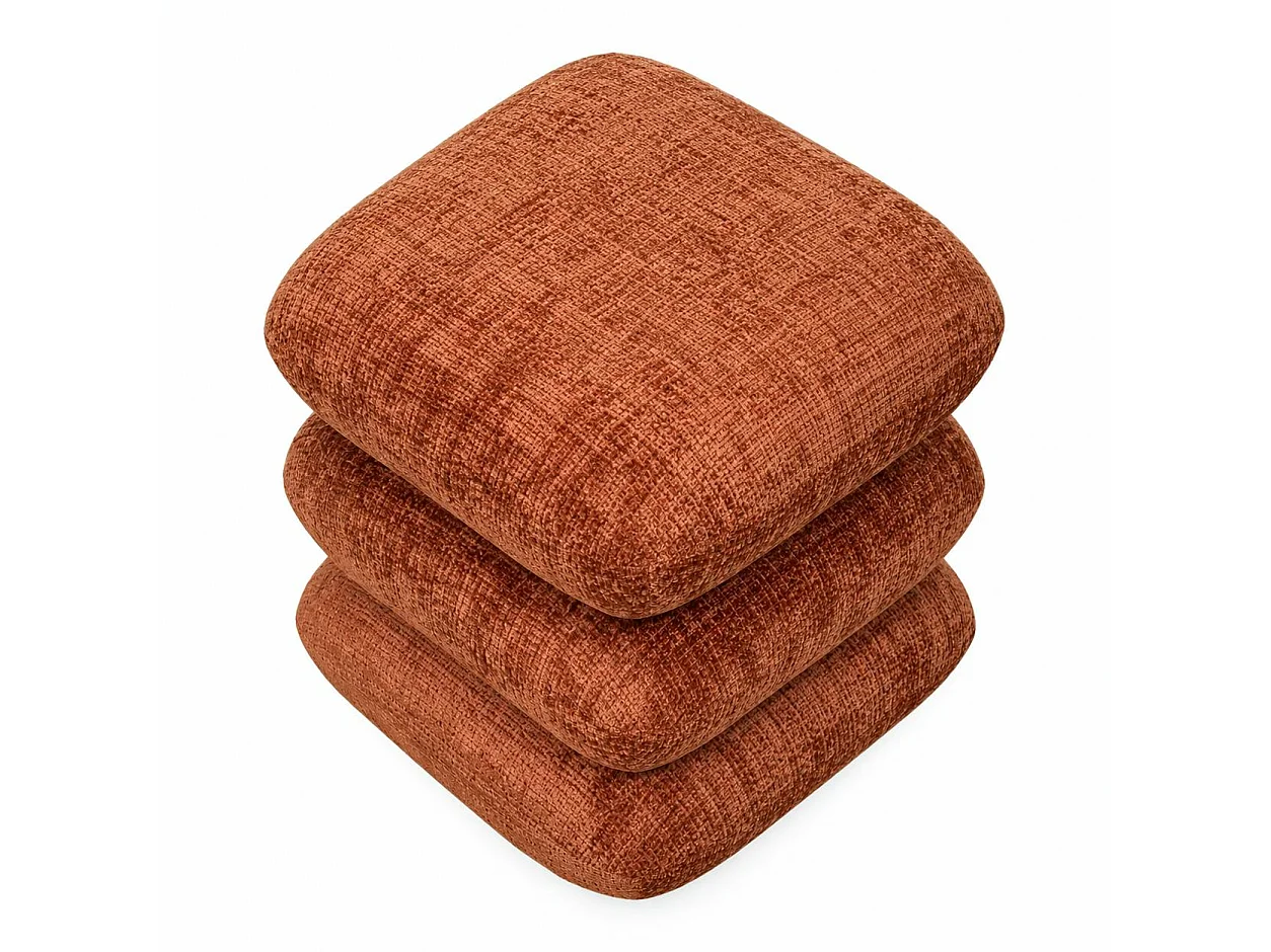 Pouf pivotant terracotta effet coussins empilés IENA