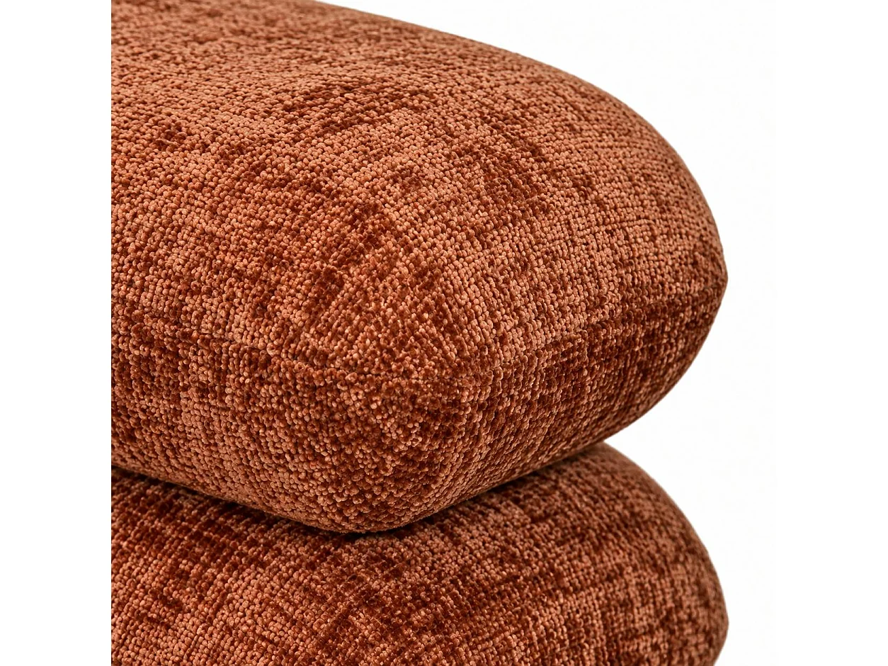 Pouf pivotant terracotta effet coussins empilés IENA
