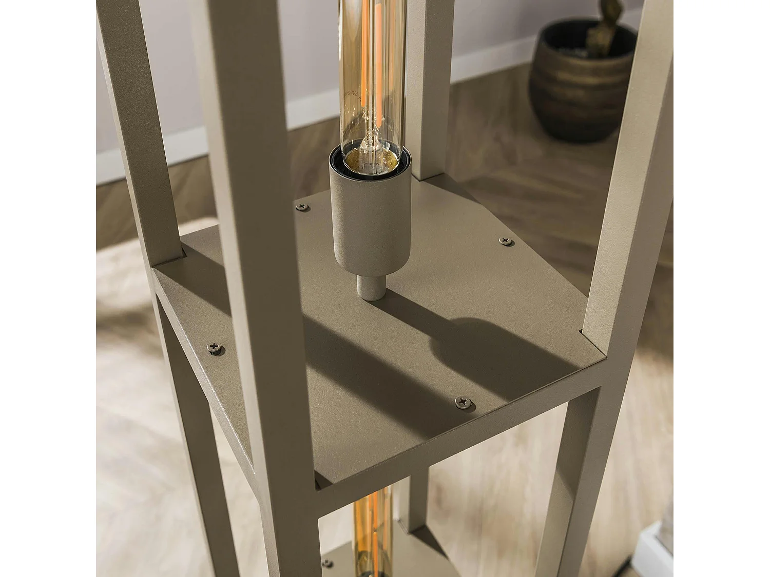 Lampadaire tour beige style moderne, 4 ampoules TRIBECA