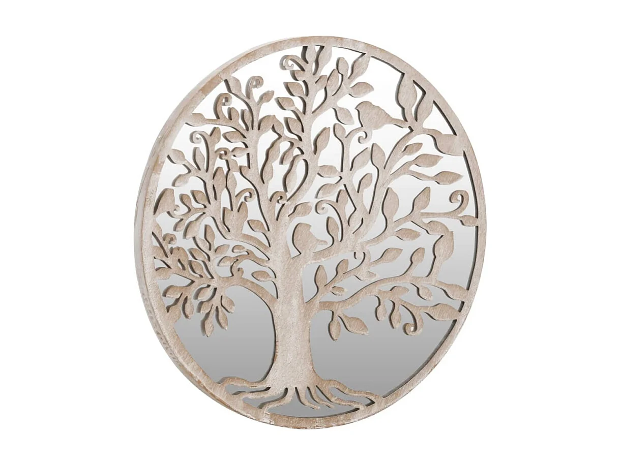 Espelho de Jardim Redondo de Ferro para Uso Externo 40x2,5cm Cor Areia