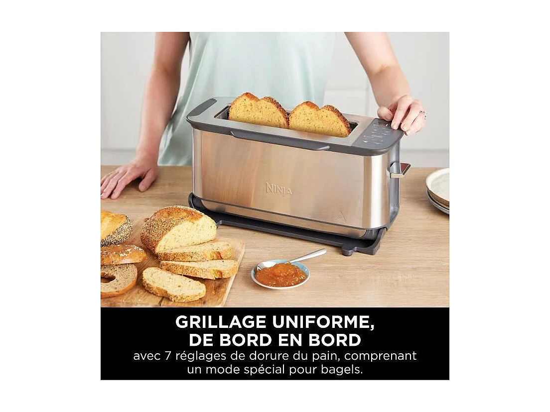 Grille-pain 3-en-1 - NINJA Foodi - ST202EU - 2400 W - 1 fente - 7 fonctions - Inox