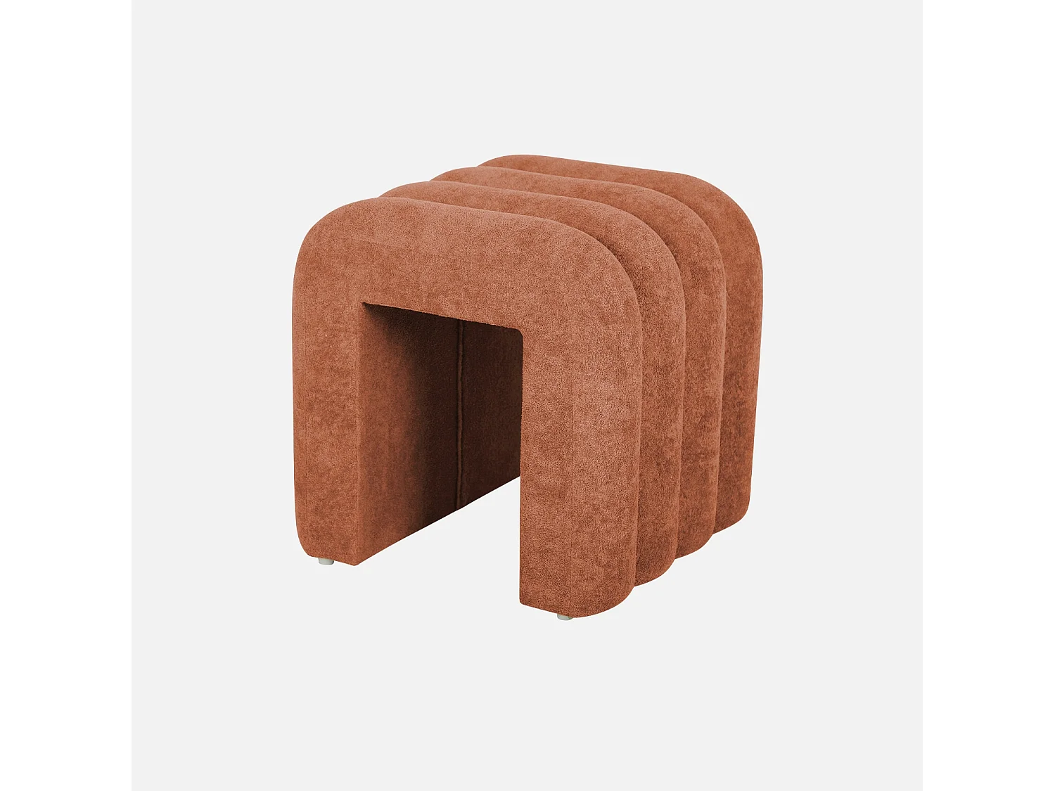 Puff contemporáneo de tela, set de 2 naranja