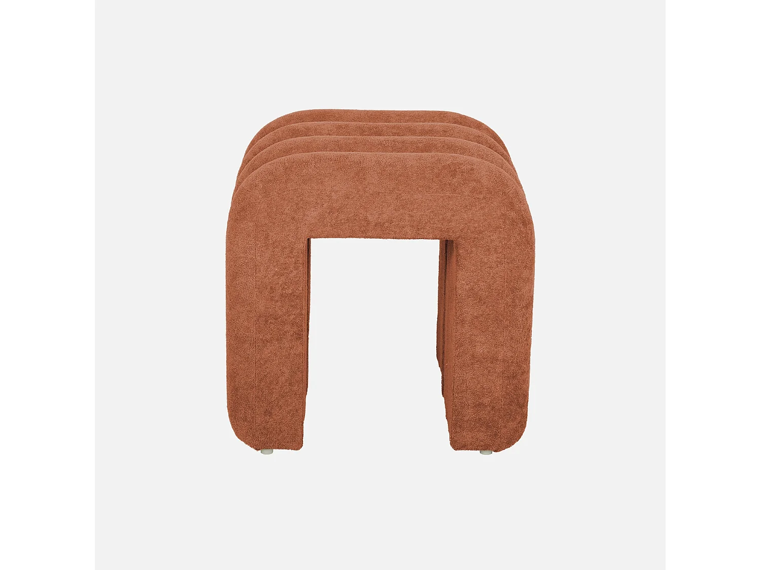 Puff contemporáneo de tela, set de 2 naranja