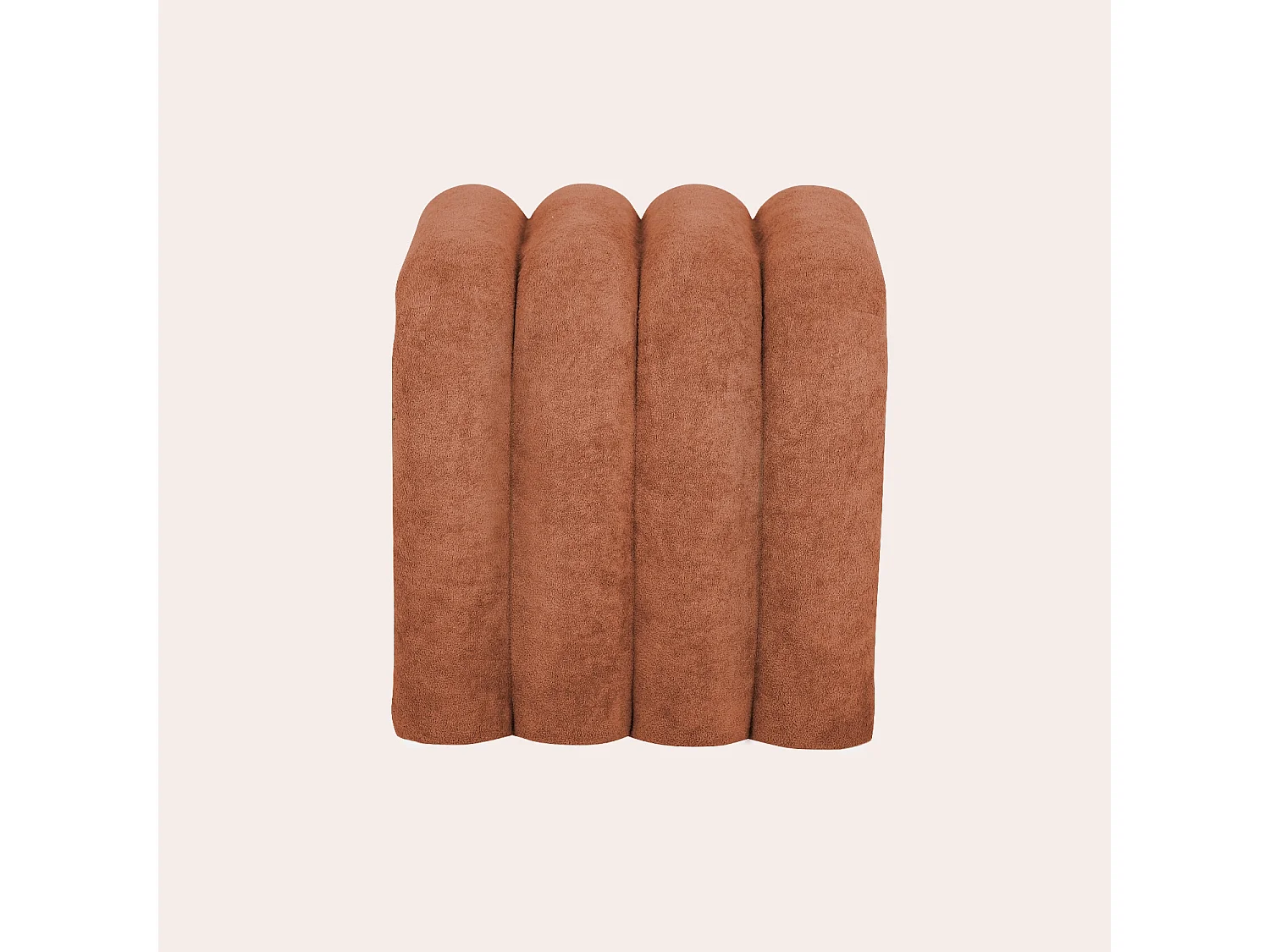 Puff contemporáneo de tela, set de 2 naranja