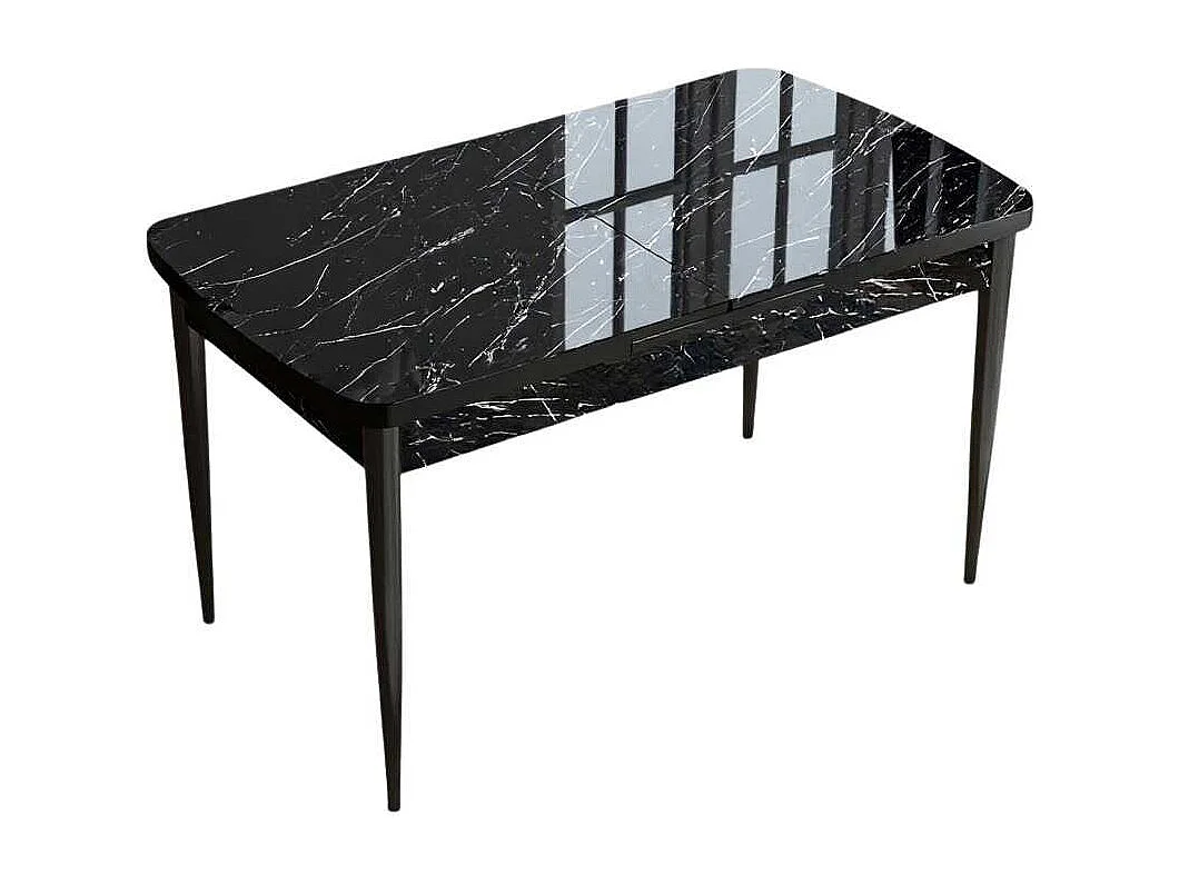 Table de repas en aggloméré avec pieds en métal Han