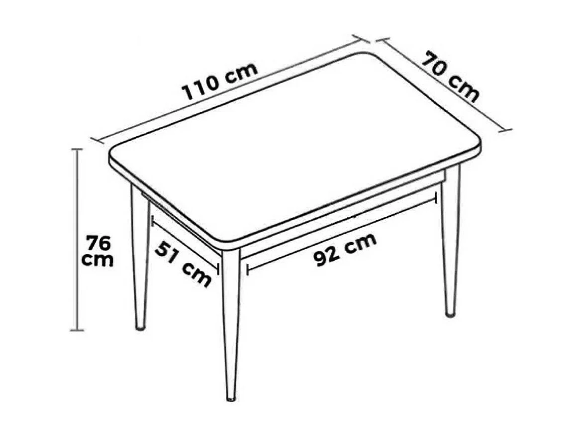 Table de repas en aggloméré avec pieds en métal Han