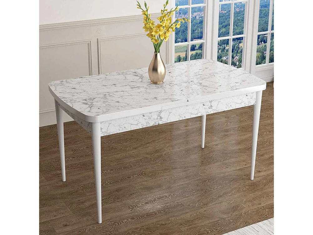 Table de repas en aggloméré avec pieds en métal Han