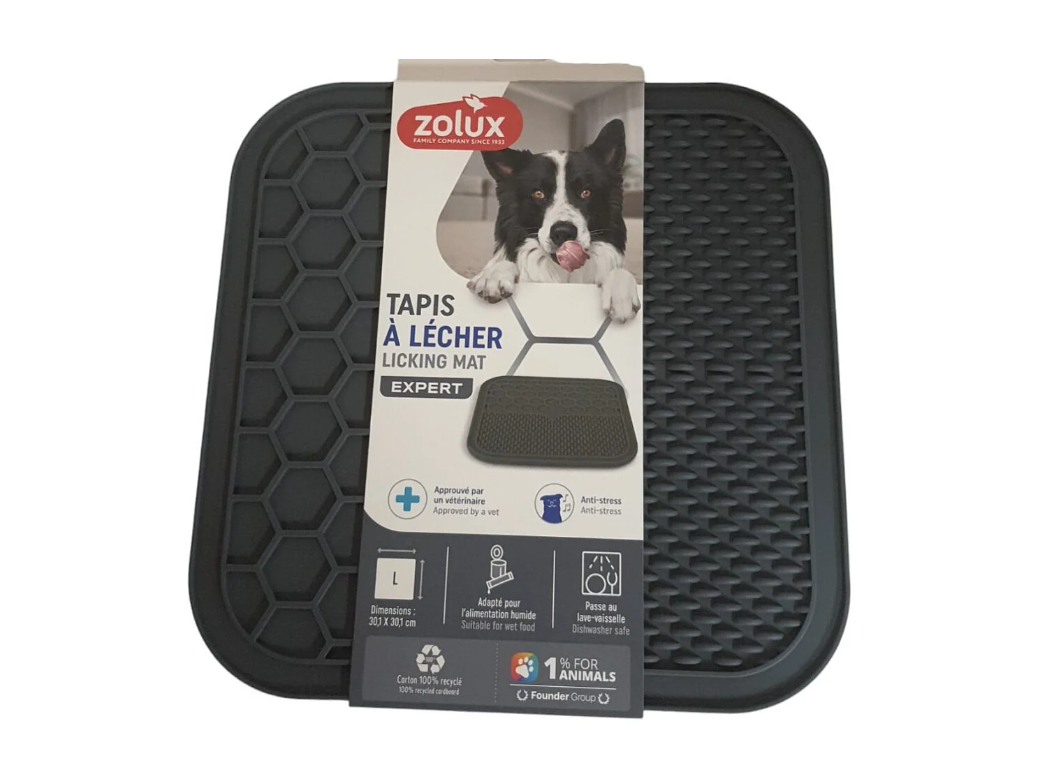 Tapis à lécher pour chien en silicone 30 x 30 cm
