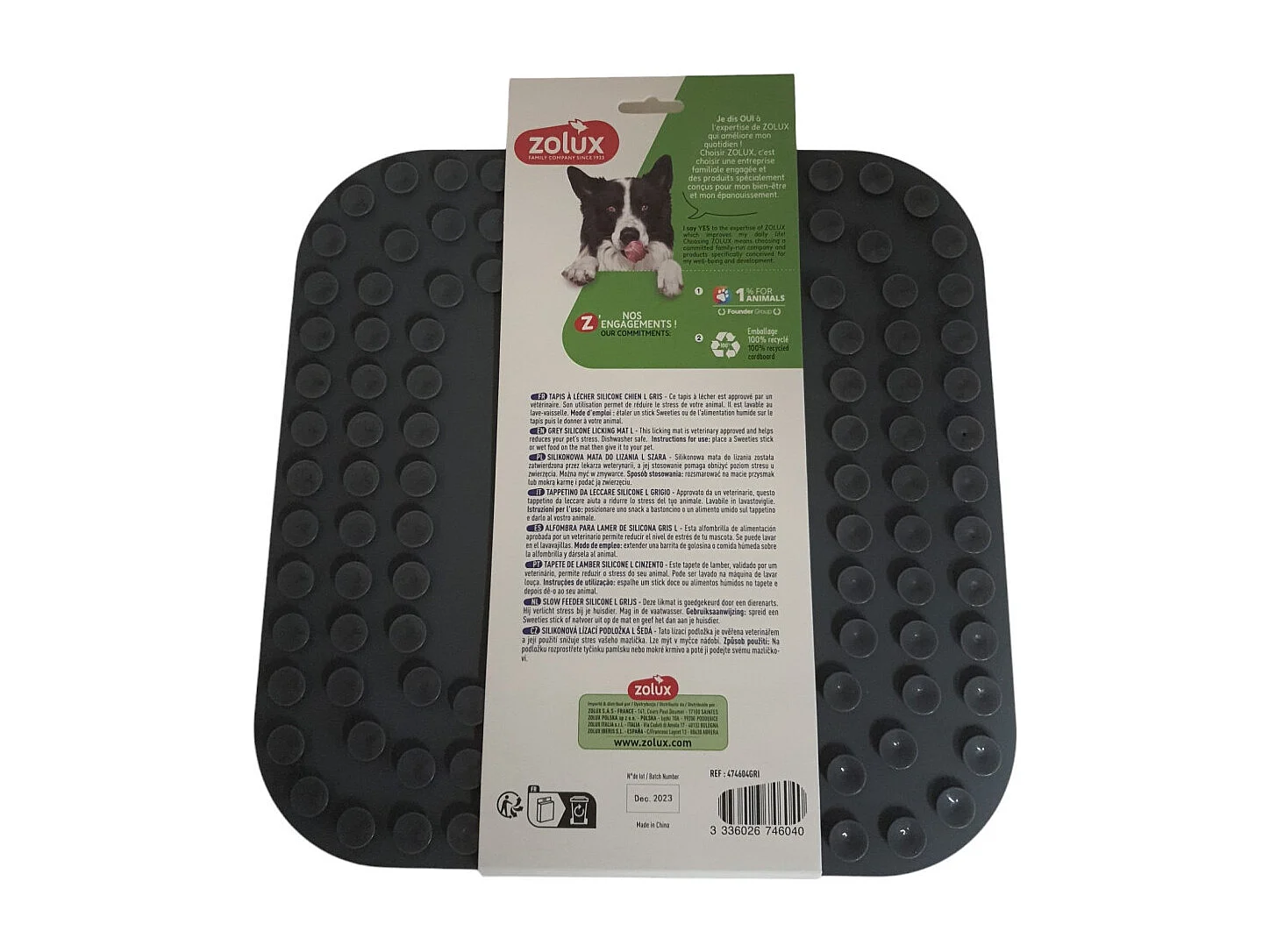 Tapis à lécher pour chien en silicone 30 x 30 cm