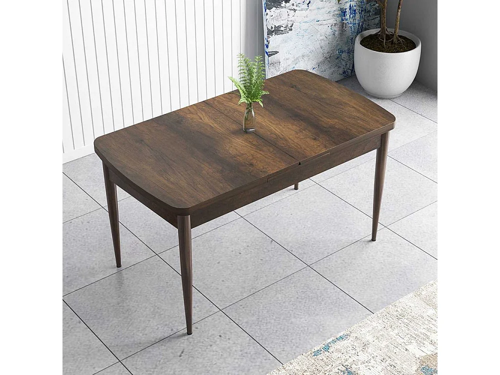 Table de repas en aggloméré avec pieds en métal Han