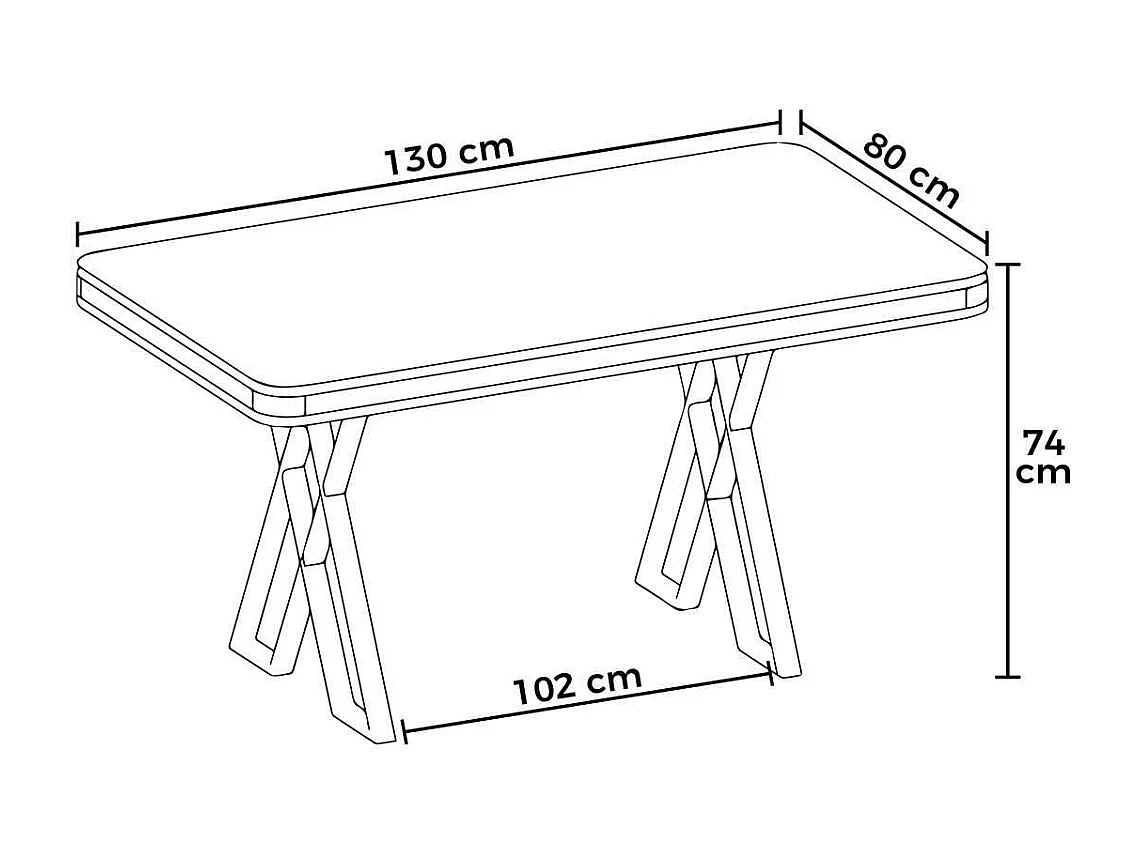 Table de repas design 130 x 80 cm Vals