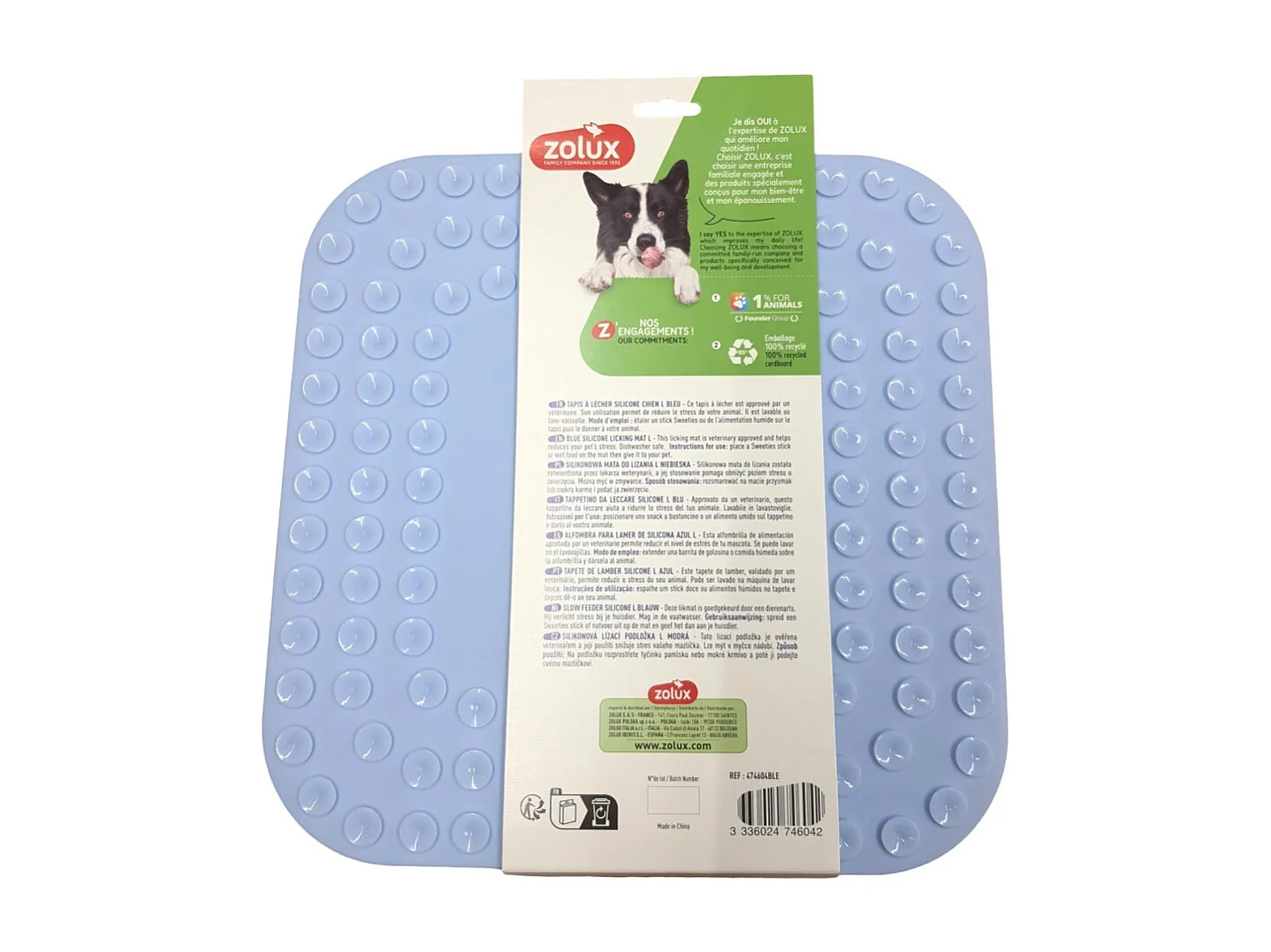 Tapis à lécher pour chien en silicone 30 x 30 cm