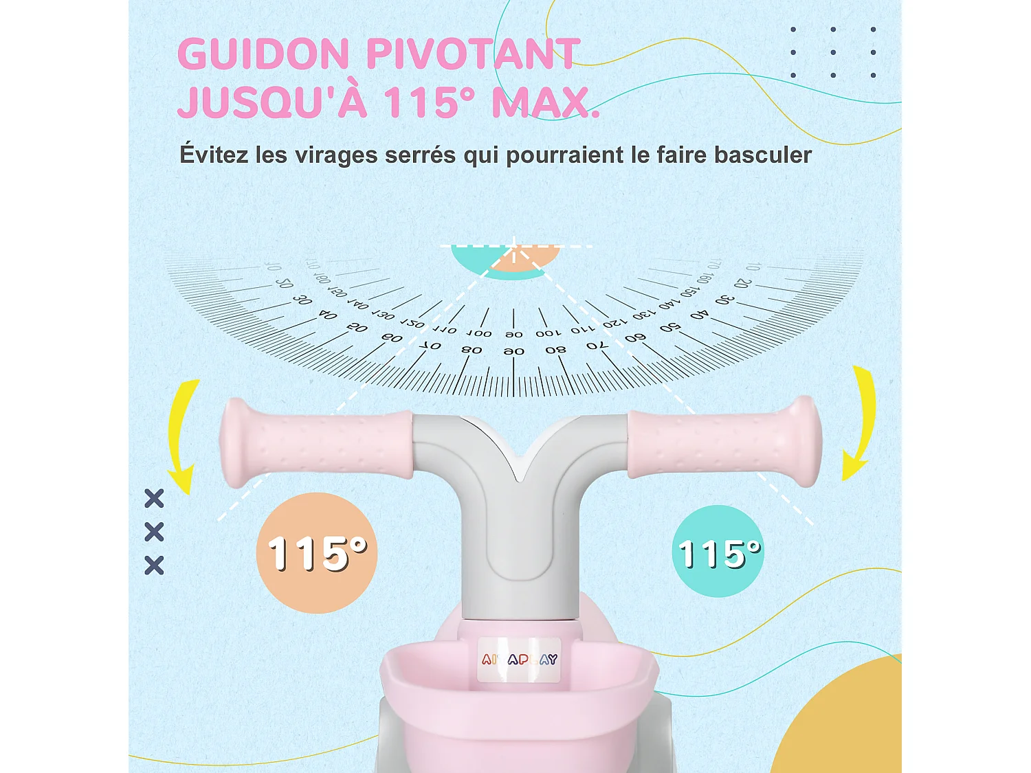 Draisienne enfant 4 roues évolutive - porteur - selle réglable, guidon ergonomique - cadre alu roues EVA rose