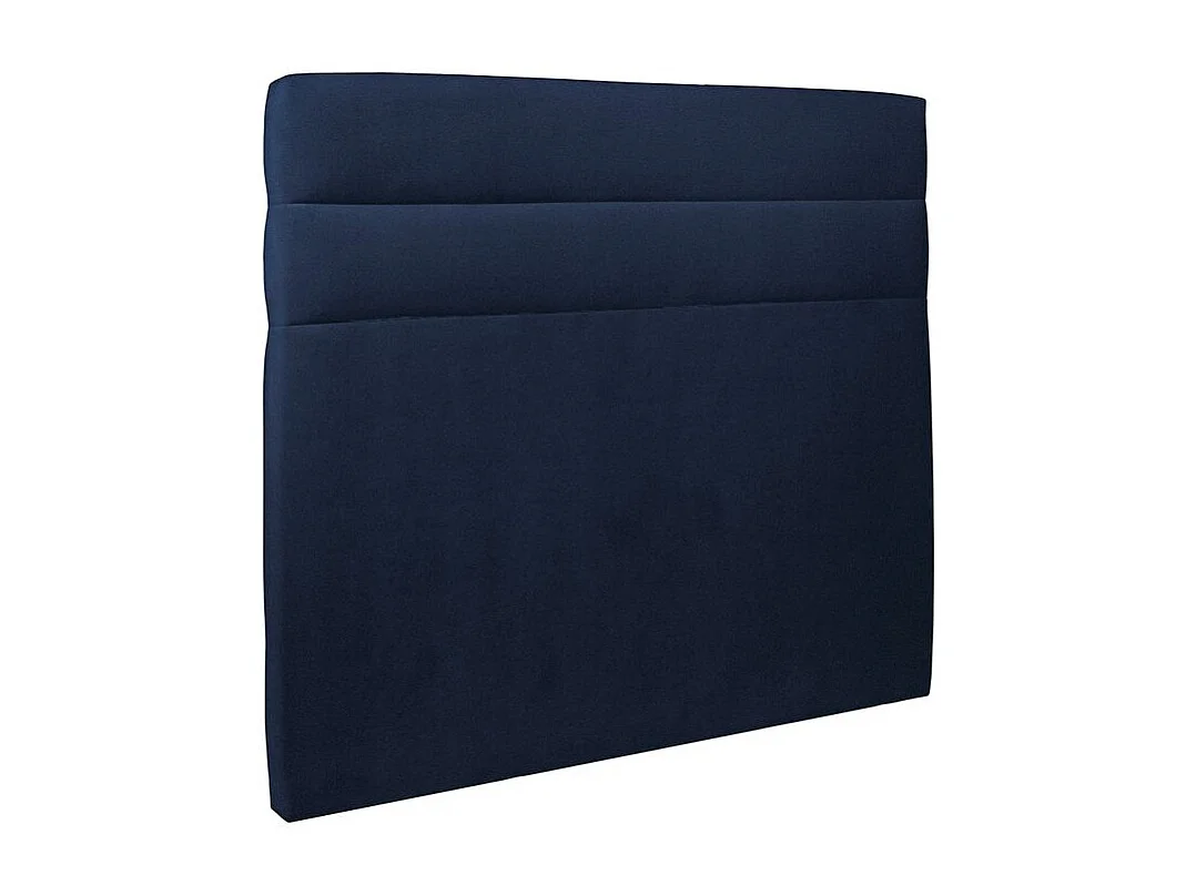 Lit 180x200cm avec tête de lit lignes velours et sommier kit Bleu - Hauteur totale : 29cm