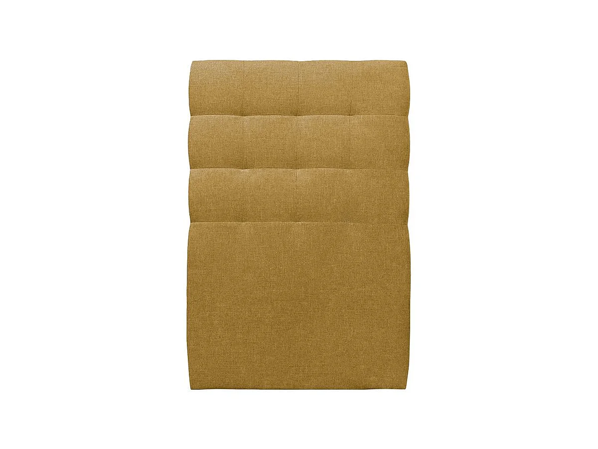 Lit 90x190cm avec tête de lit capitonnée tissu et sommier kit jaune - Hauteur totale : 29cm