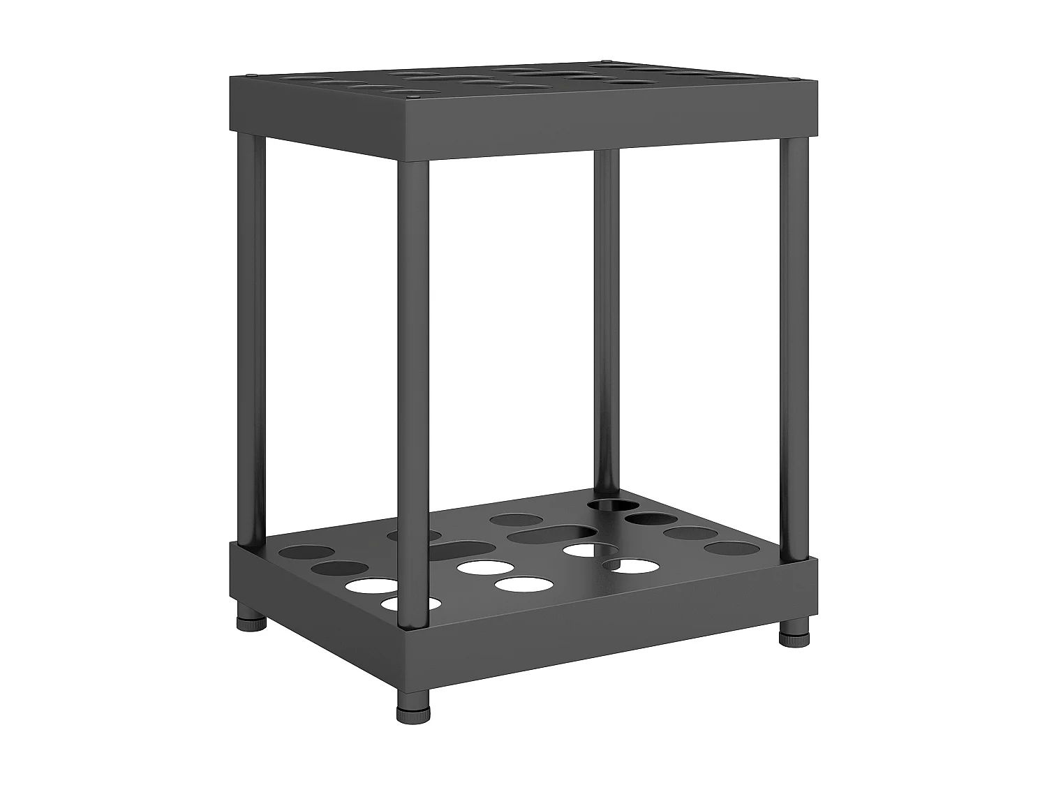 Organisateur d'outils de jardin 16 compartiments acier époxy noir
