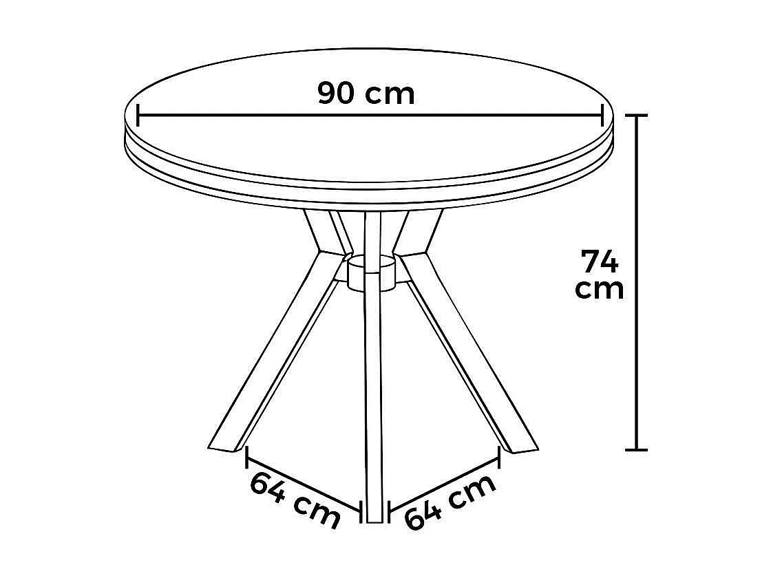 Table de repas ronde pieds métal Mos