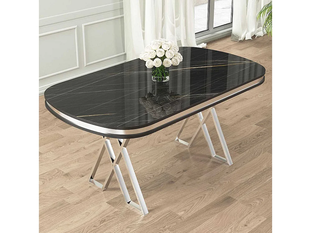 Table de repas ovale pieds en croix Zae