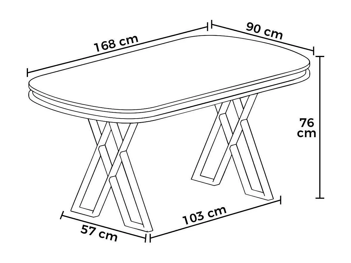 Table de repas ovale pieds en croix Zae