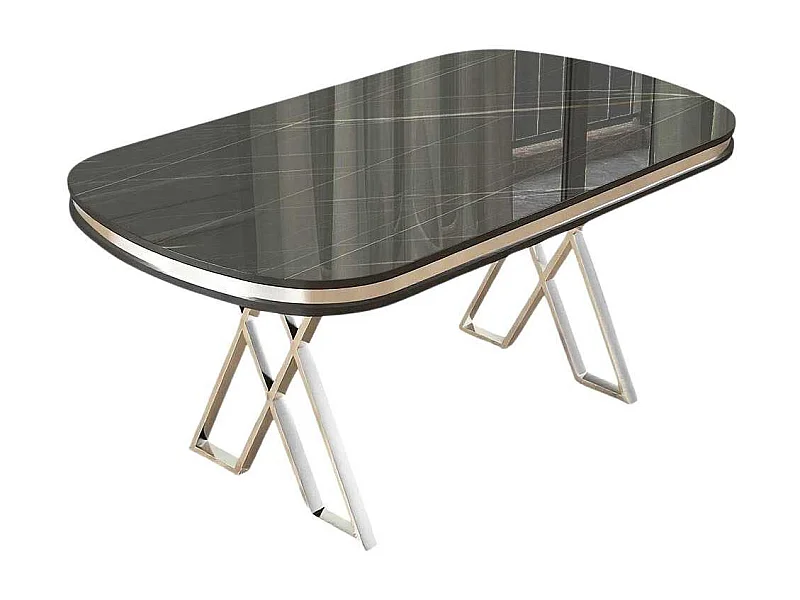 Table de repas ovale pieds en croix Zae