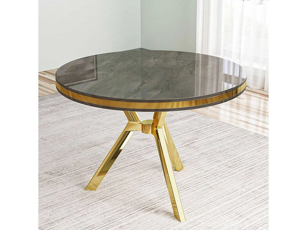 Table de repas ronde pieds métal Mos