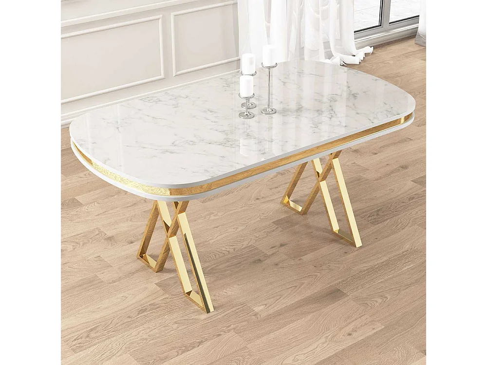 Table de repas ovale pieds en croix Zae