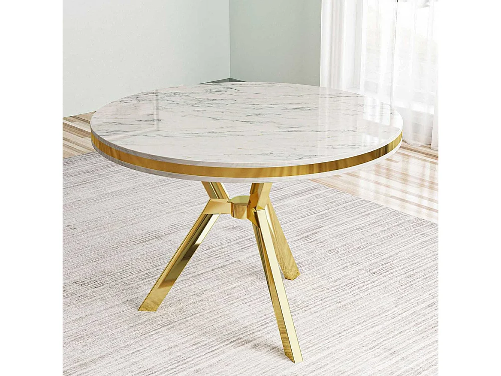 Table de repas ronde pieds métal Mos