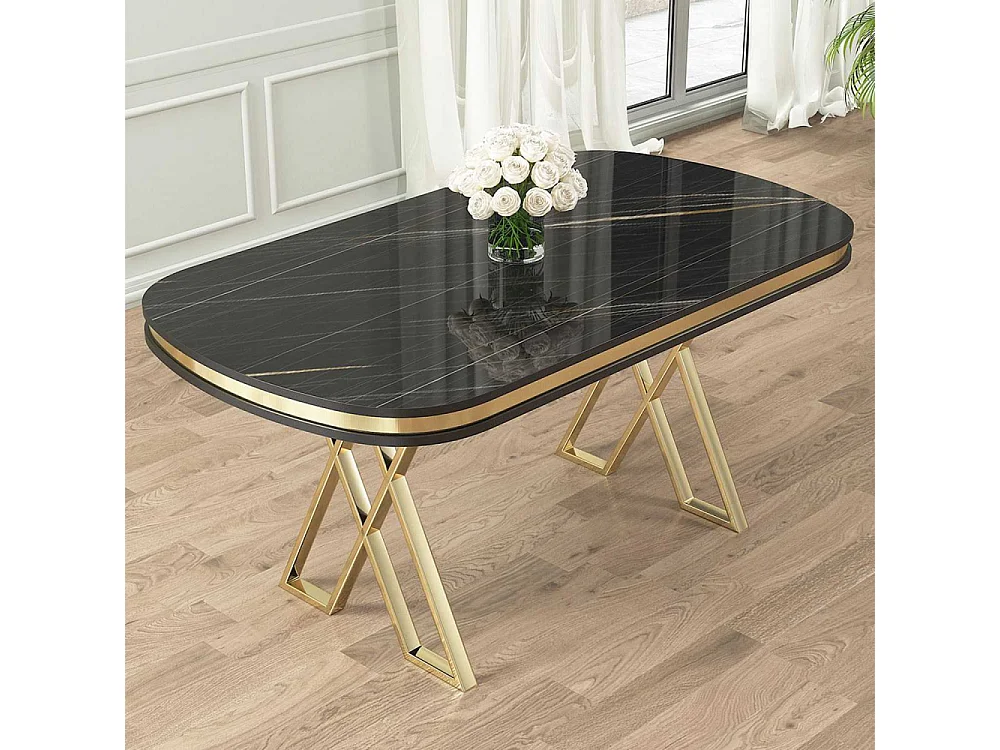 Table de repas ovale pieds en croix Zae