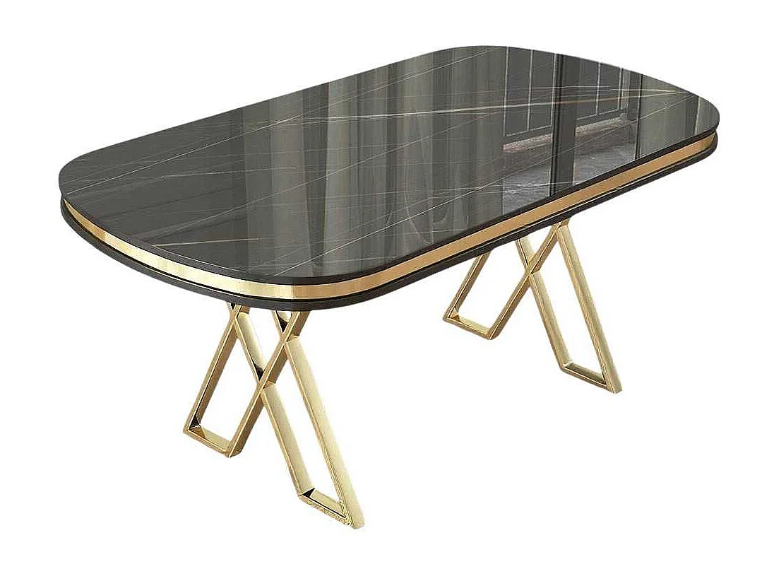 Table de repas ovale pieds en croix Zae