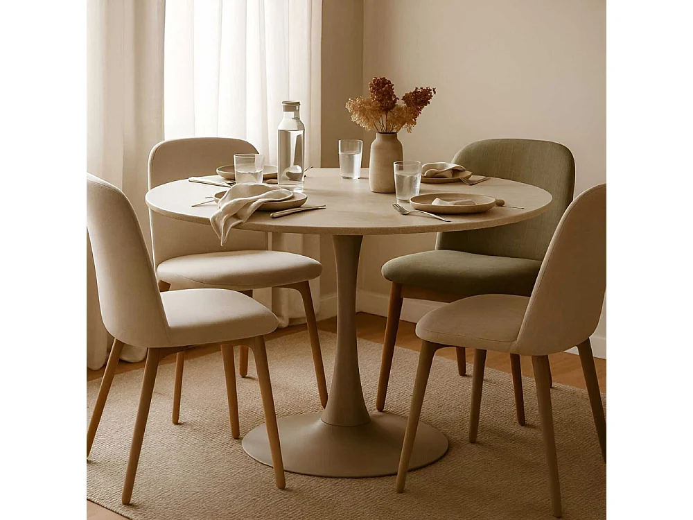 Table repas en métal et MDF 120 x 76 cm