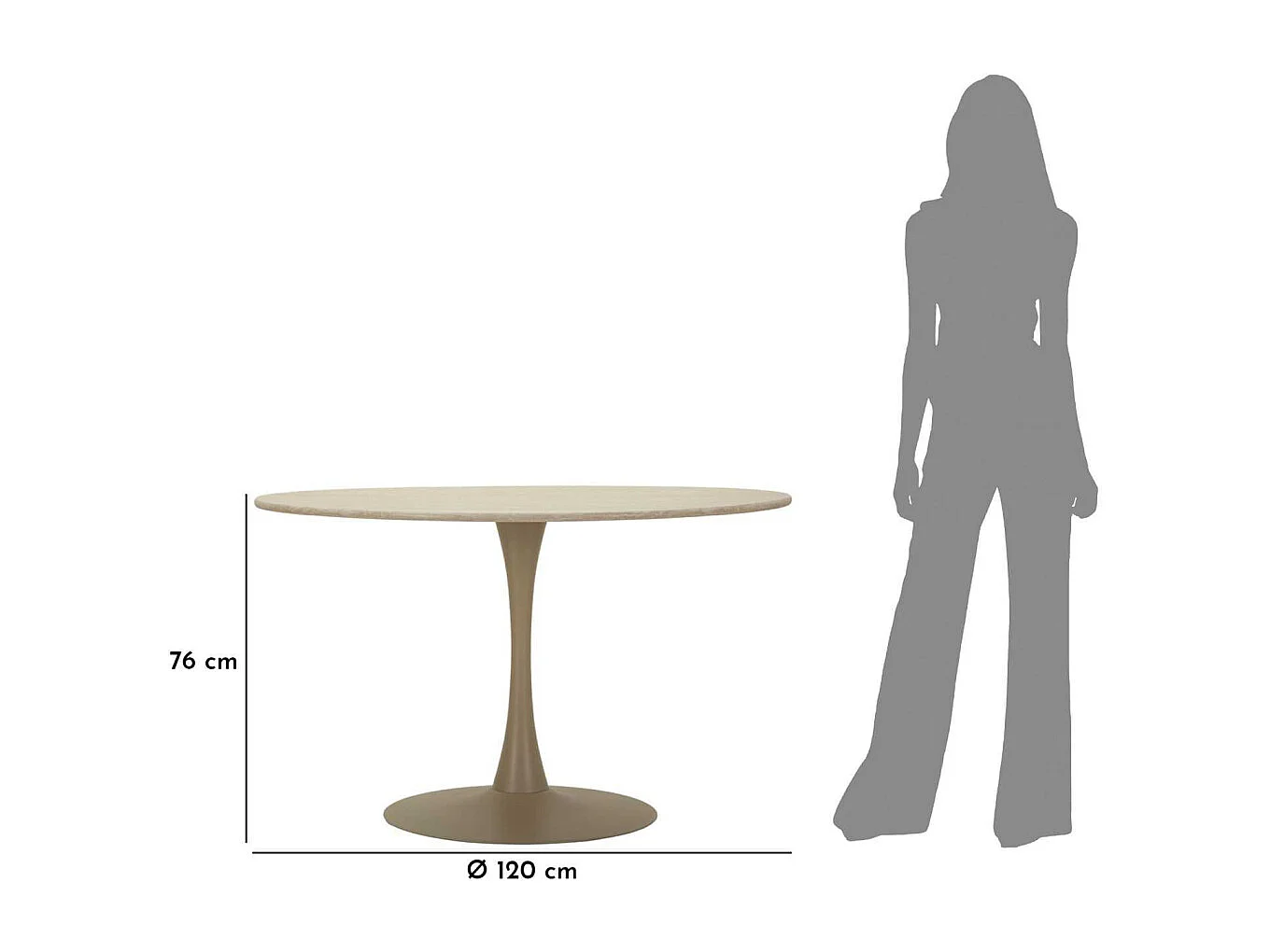 Table repas en métal et MDF 120 x 76 cm