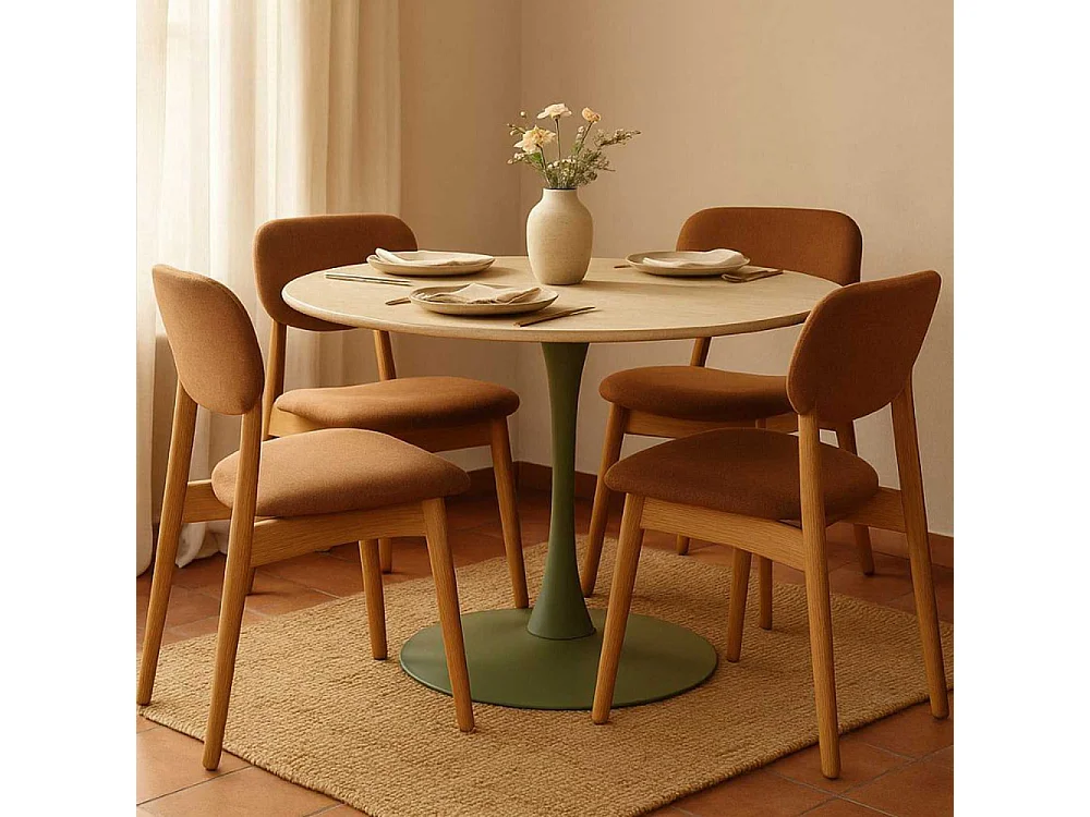 Table repas en métal et MDF 120 x 76 cm