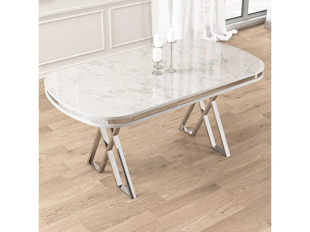 Table de repas ovale pieds en croix Zae