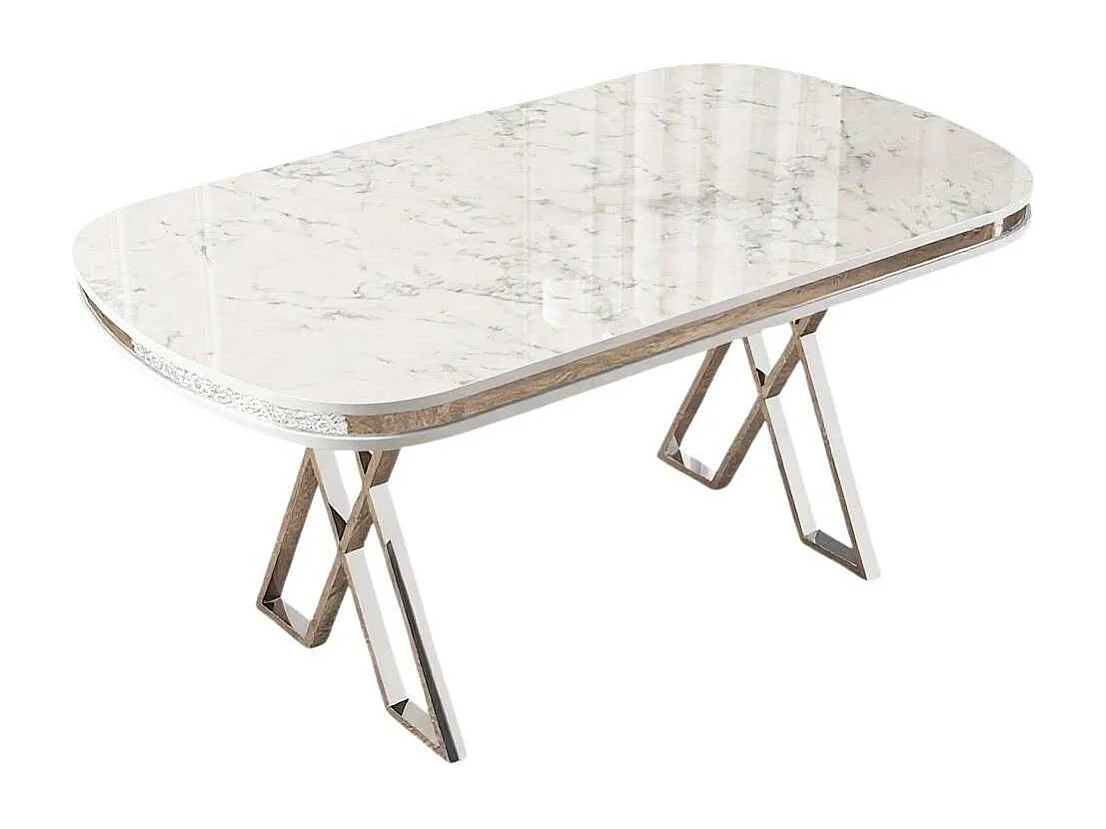 Table de repas ovale pieds en croix Zae