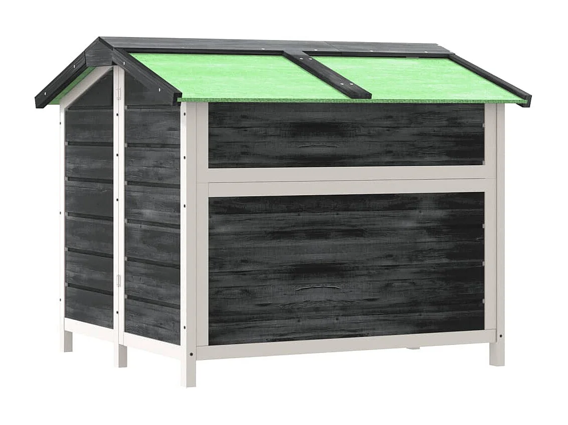 Chenil gris 96x87x80,5 cm bois de pin solide