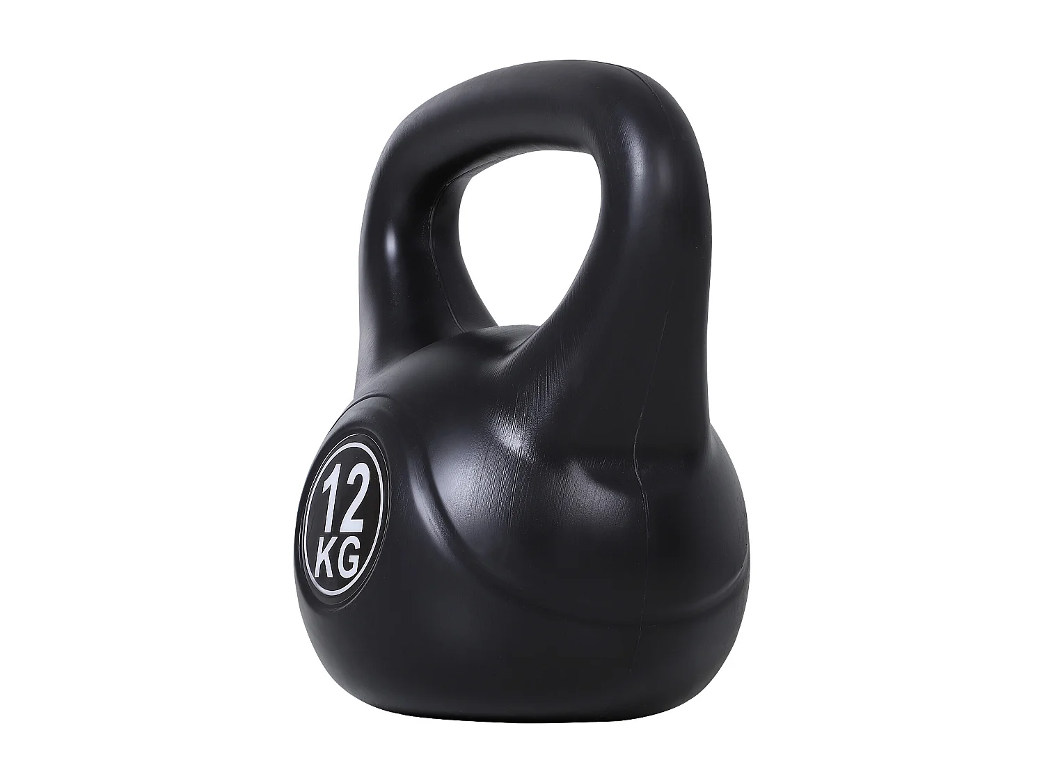 Kettlebell 12 Kg - haltère boule - poignée ergonomique - PVC noir