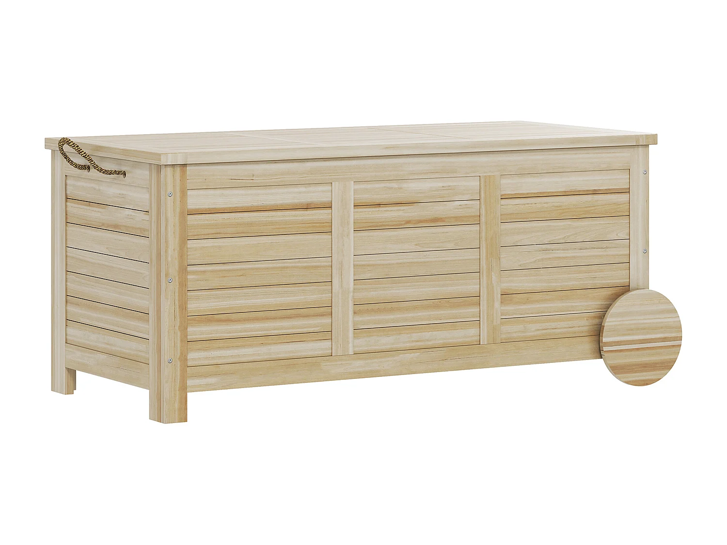 Coffre de jardin 185L banc dim. 110 x 50 x 50 cm - 2 roues, poignée, compas - bois sapin pré-huilé