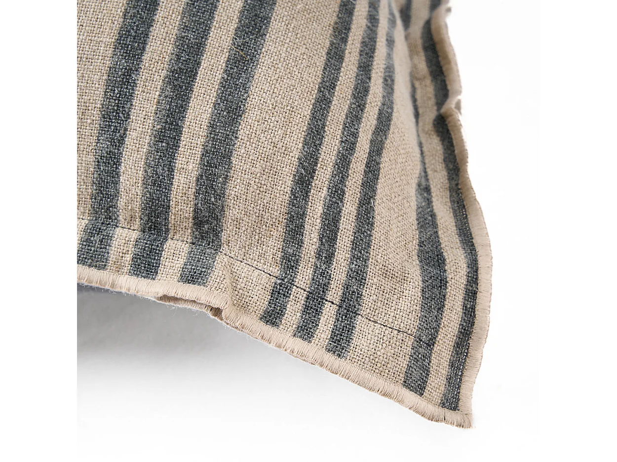 La Housse de Coussin Nordic Stripe - Noir Naturel - 50x50