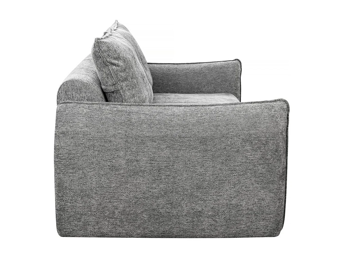 Canapé droit en tissu texturé "Silvano" - 3 places - Gris