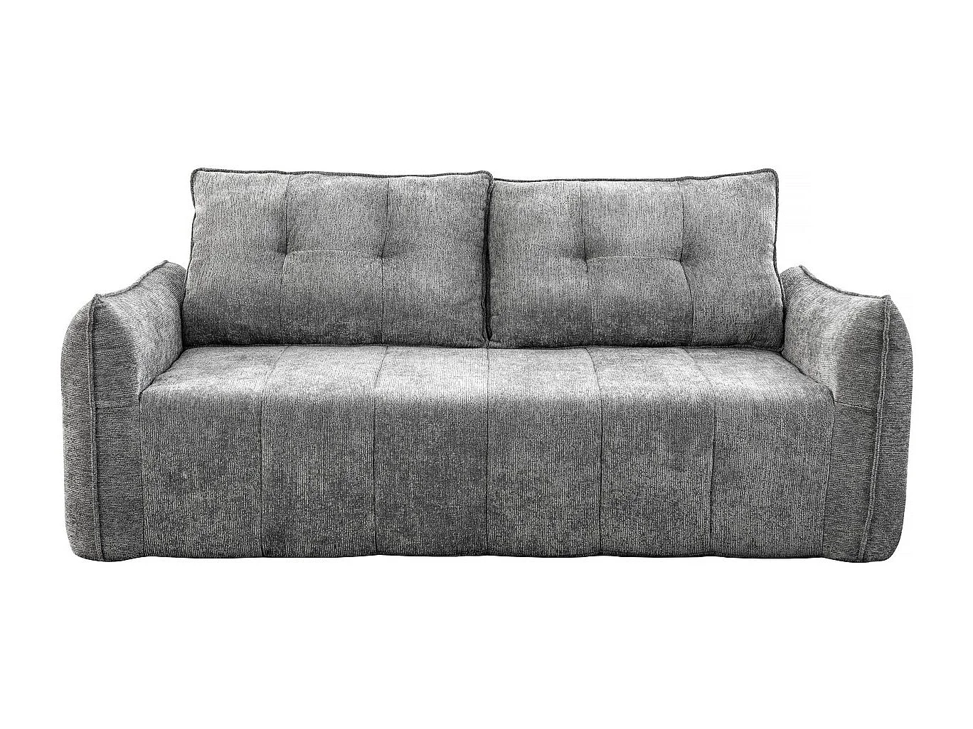 Canapé droit en tissu texturé "Silvano" - 3 places - Gris