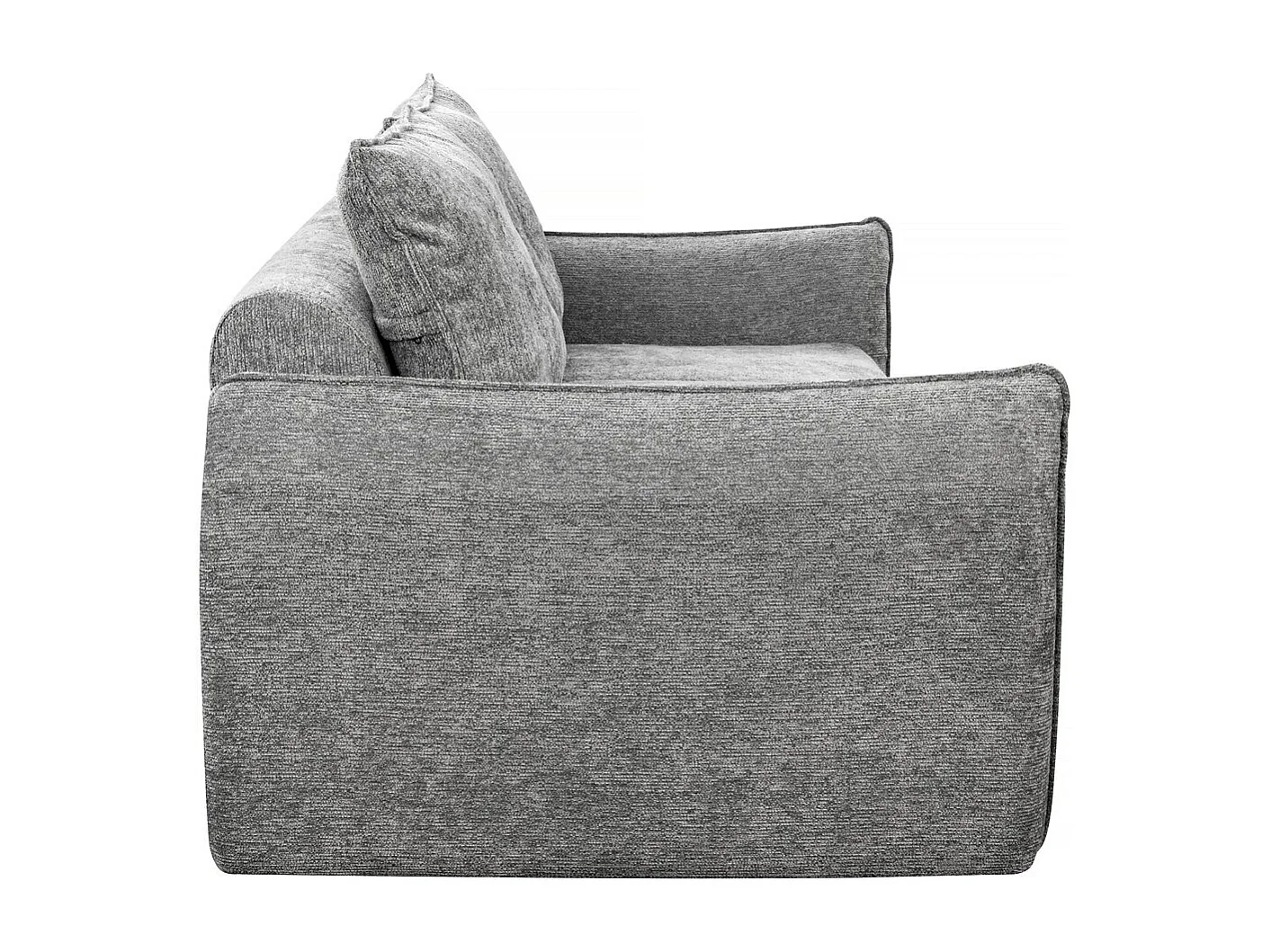 Canapé droit en tissu texturé "Silvano" - 3 places - Gris