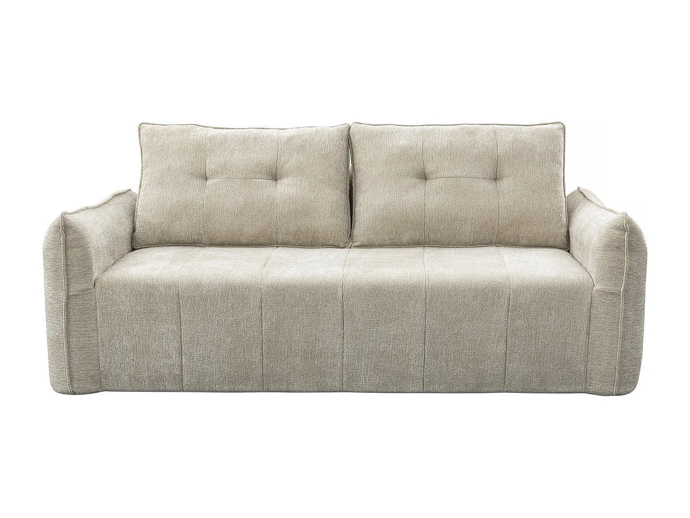 Canapé droit en tissu texturé "Silvano" - 3 places - Beige