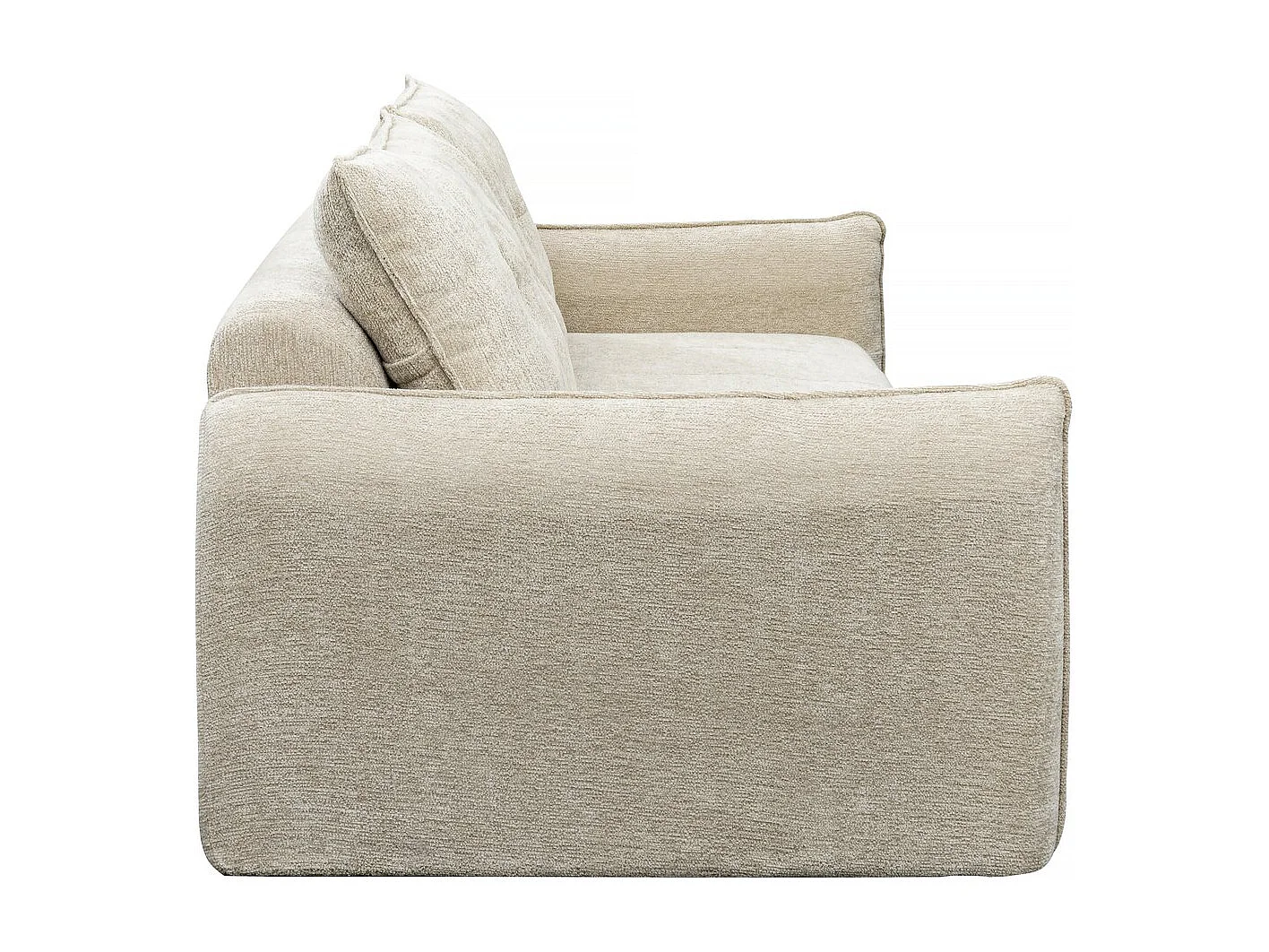 Canapé droit en tissu texturé "Silvano" - 3 places - Beige