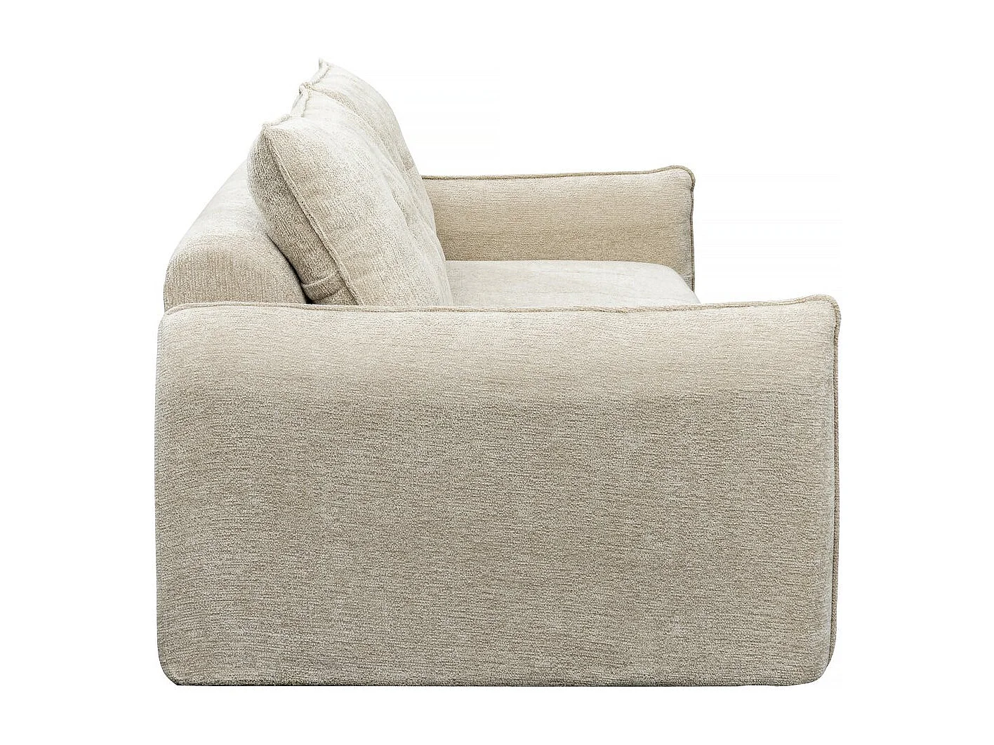 Canapé droit en tissu texturé "Silvano" - 3 places - Beige