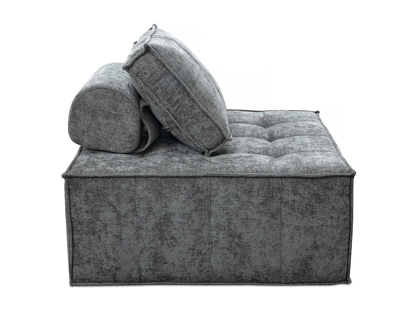 Chauffeuse en tissu texturé "Velluto" - 96 x 100 x 89 cm - Gris