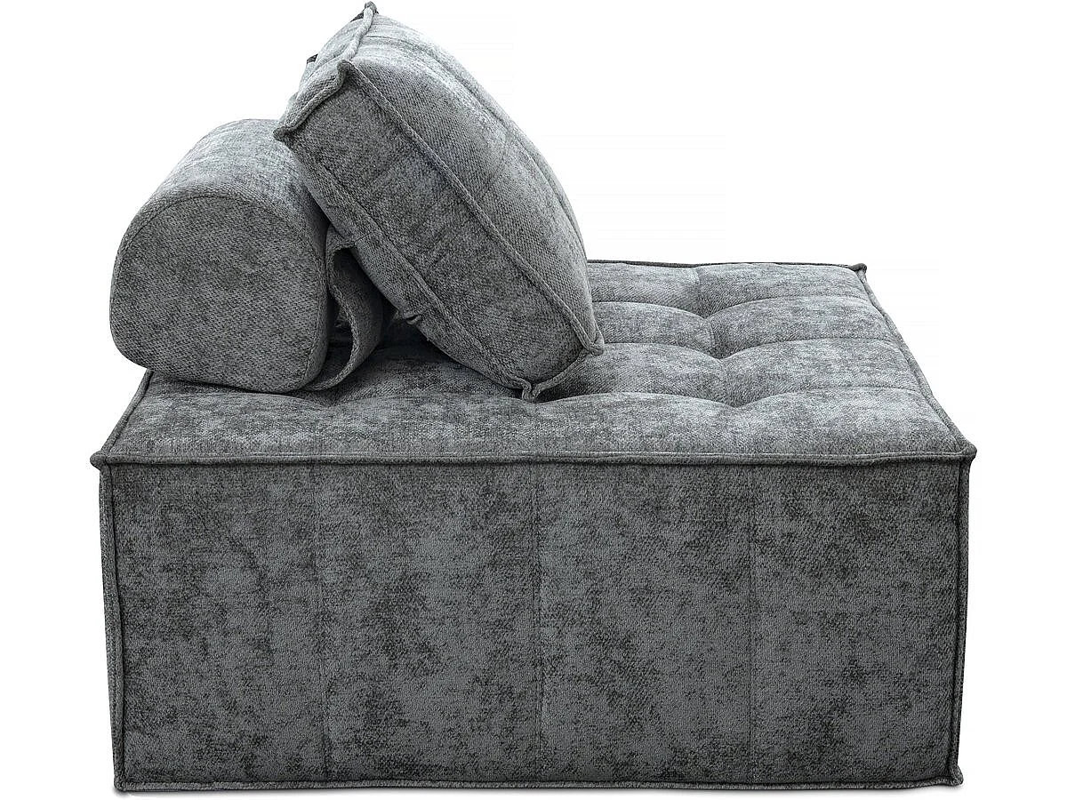 Chauffeuse en tissu texturé "Velluto" - 96 x 100 x 89 cm - Gris